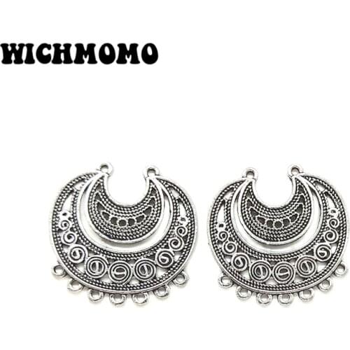 2019 New 31mm 4pieces/bag Retro Zinc Alloy Moon Sector Connectors Pendant for Earring Necklace Jewelry Accessories