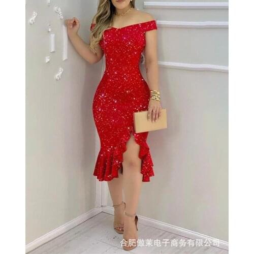 New womens powdered ruffle dress