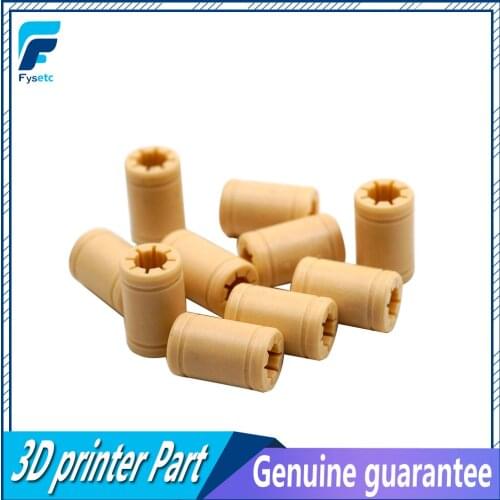 2pcs 3D Printer Solid Polymer LM8UU Bearing - 8mm Shaft VS RJMP-01-08 R Solid Plastic Bearing 8 mm ID For Prusa Mendel