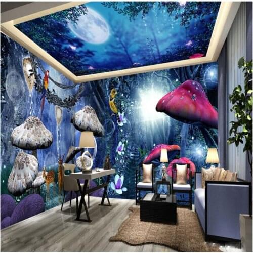 Beibehang Custom Whole Room Wallpaper Dreamland Wonderland Background Modern Europe Art Mural for Living Room Large Painting
