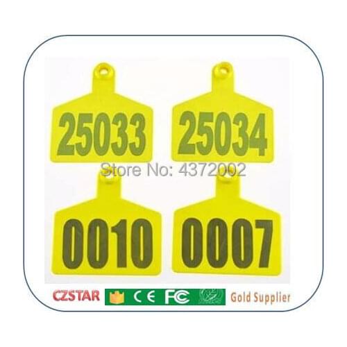 Lowest Cost Rfid Animal Ear Tag UHF 860-960MHZ read range 5cm-5meters can read and rewrite for farm Livestock Animal