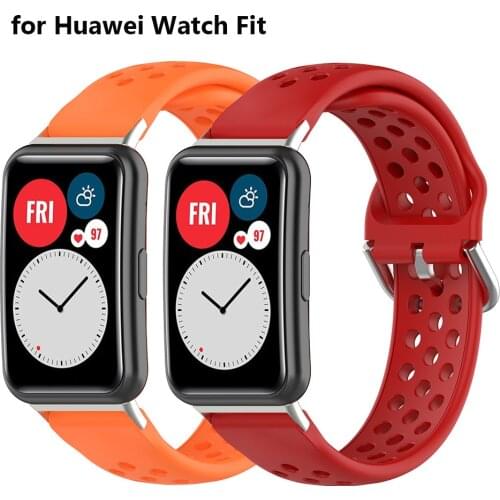 Silicone Replacement Strap for Huawei Watch Fit Band Sport Wrist Straps Watchband Bracelet Accessories for Huawei Fit Correa