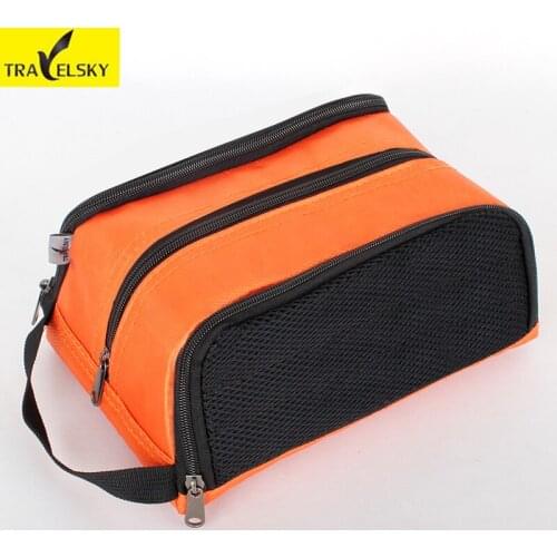 Toiletry bag waterproof nylon material for lady makeup cosmetic bag large capacity 5 colors choice 1pcs free shipping 13544