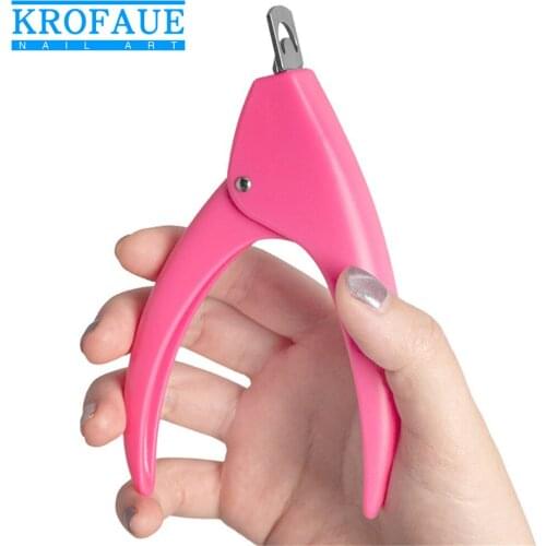 KROFAUE 1PC Stainless Steel Head Nail Clipper Acrylic Gel French False Nail Tips Cutter Clipper Nail Art Manicure Tool