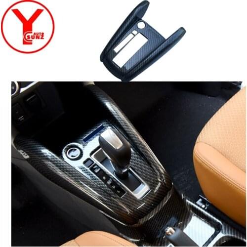 Carbon fiber Center Console Shift Lever panel Cover For Nissan Kicks 2016 2017 2018 Interior cars parts auto accessories YCSUNZ