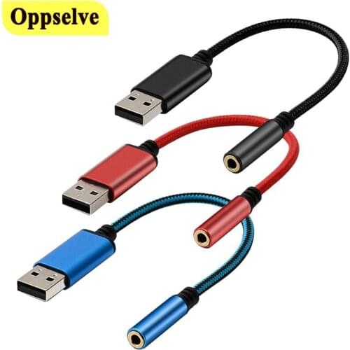 USB to 3.5mm Audio Aux Cable USB Computer AUX Headset Adapter Wire for App-le Be-ats Earphones 0.2m 2In1 Headphone Converter