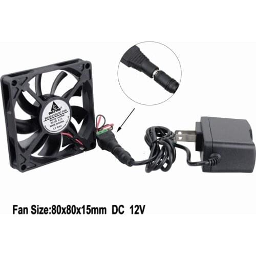 1 Pcs Gdstime 12V DC Ball Bearing Cooler 80*15mm AC 110V 115V 120V 220V 240V Cooling Fan Heatsink Power Supply Adapter Driver