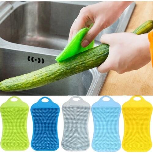 1Pc Dish Washing Cleaning Brush Multifunction Silicone Clean Brush Pad Pot Pan Wash Brushes Kitchen Cleaner Washing Tool 20#28