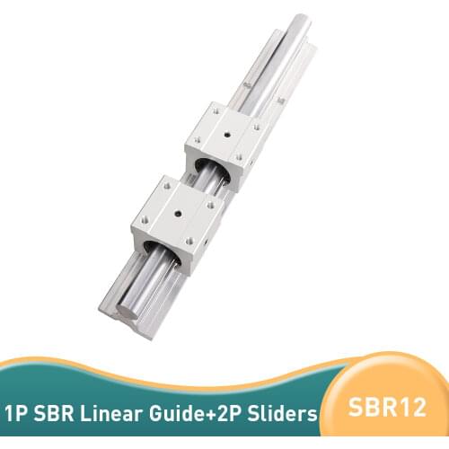 1pcs SBR12 linear rail length with 2pcs SBR12UU 500mm 600mm 700mm 800mm linear guide linear bearing cnc router part