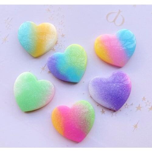 12Pcs Resin Mixed Bling heart-shaped Decoration Crafts Flatback Embellishments For Scrapbooking Beads Diy Accessories