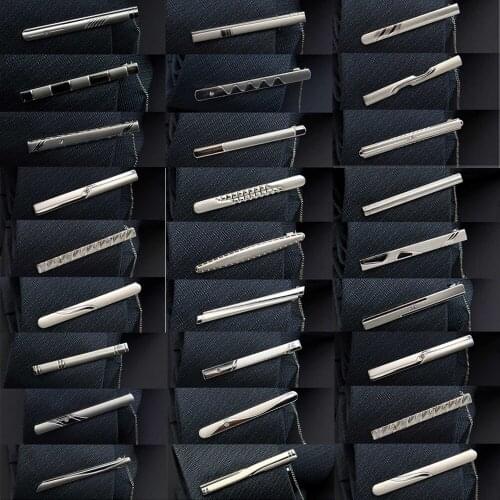 3 Packs Men 6CM Silver Color Metal Chain Tie Clip Wedding Party Necktie Clasp BWTRS0344A