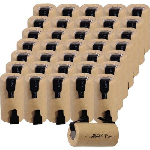 36 pcs SC 1300mah 1.2v battery NICD rechargeable batteries for emergency light toy equipment power for electric screwdriver