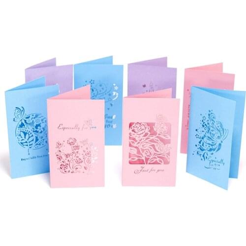 3D Handmade Carving 8 Styles 3 Colors Thanksgiving Day Just / Especially for You Paper Invitation Greeting Cards PostCard Gift