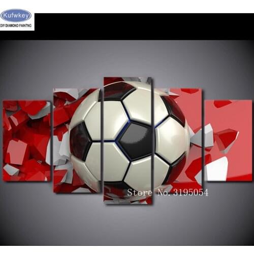 5pcs,diamond embroidery sale,football,Soccer,5d diamond painting full diamond mosaic pictures of rhinestones cross-stitch gift
