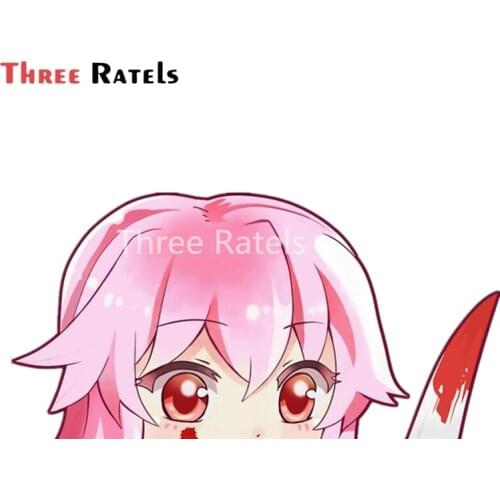 AA620 Car Sticker Yuno Gasai Future Diary Peeker Big Head Anime Vinyl Rear Windshield Trunk Decal Car Accessories