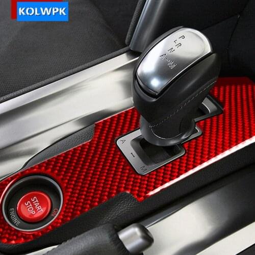 Car Interior Accessories Carbon Fiber Central Control Gear Shift Panel Stickers Decals For Nissan GTR R35 2008-2016 Auto Styling