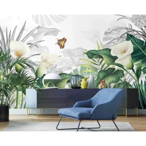 Beibehang Anpassen neue Nordic hand-gemalt tropischen pflanzen moderne hintergrund tapete papel de parede tapeten wohnkultur