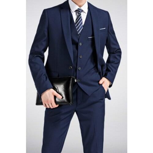 Blazer+Pants+Vest) 3 Pieces Men Suit Slim Fit Wedding Business Wear Formal Men Suit Black Elegant Costume Mariage Homme M-4XL