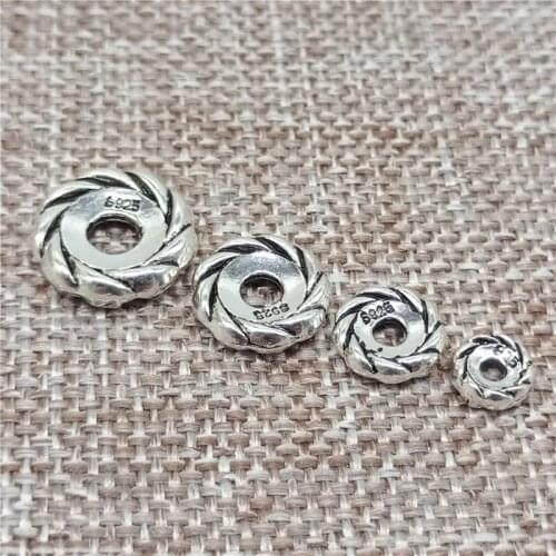 925 Sterling Silver Spacer Beads 6mm 8mm 10mm 12mm for Bracelet Necklace