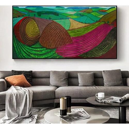David Hockney Green Wave Coming Spring Winter Wood Canvas Painting Posters Prints Wall Art Picture for Living Room Decor Cuadros