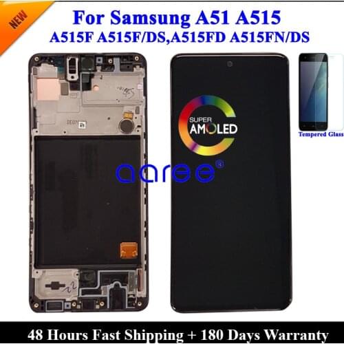 Super AMOMLED Original LCD For Samsung A51 2020 A515 LCD A515F lcd For Samsung A515 A515F LCD Screen Touch Digitizer Assembly