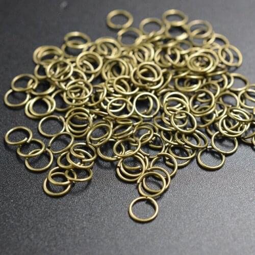 FLTMRH 50pcs 9mmx0.7mm metal Delry Findings Vintage Bronze Open Jump Rings Split Ring foy making