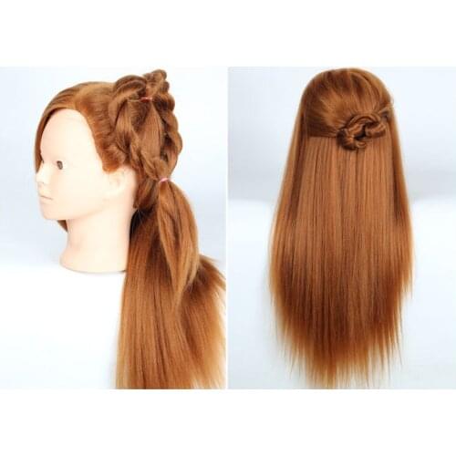 Yaki Blonde Synthetic Hair Mannequin Head maniquies women High Quality manequim 60cm long Thick hair Mannequin Head Wig Head