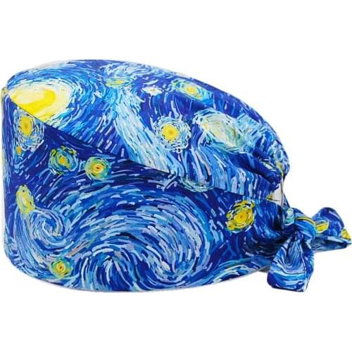 Surgicals Caps Cartoon Anime Printing Adjustable Scrub Hats Beauty Salon Nursing Cap Laboratory Work Hats Pet Shop Scrubs Caps