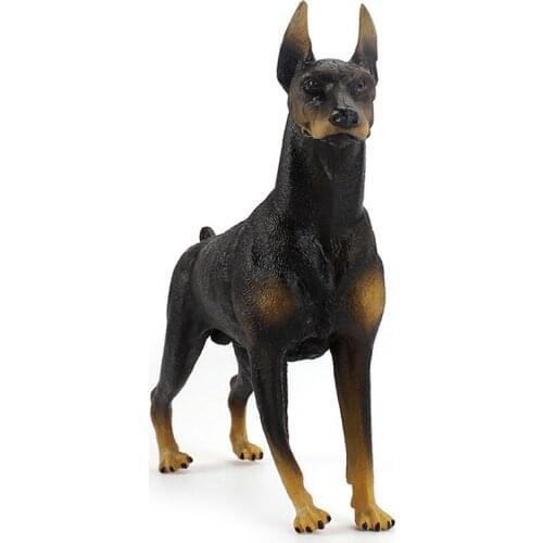 Simulation Doberman Animals Figure Collectible Toys Dog Animal Action Figures Kids Plastic Toys