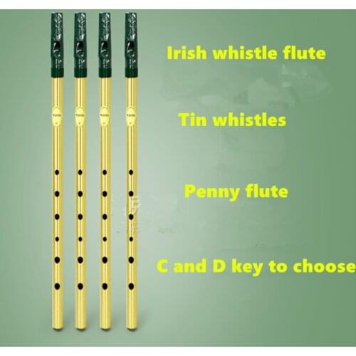 Irish Whistle Flute Feadog C D Key Tin Whistle Irish Penny whistle 6 Hole Clarinet Flute Nickel Plated Flauta Musical Instrument