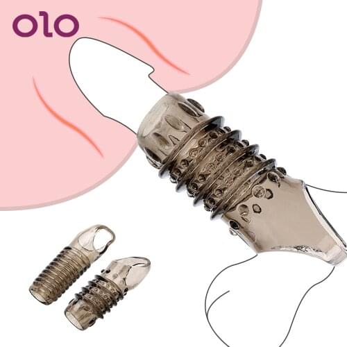 OLO Chastity Penis Ring Silica Gel Cock Ring Delayed Ejaculation Penis Enlargement Sex Toys For Men 2pcs