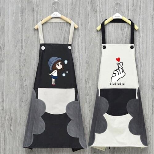 Cute Girl Love Chef Apron Kitchen Baking Accessories for Men Woman God Of Cooking Foodie Character Simple Waterproof Fashion