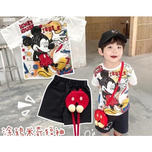 Disney Mickey Donald Duck ML54 Fashion Anime Casual T-Shirts Cartoon Children Clothing TShirt Summer Unisex