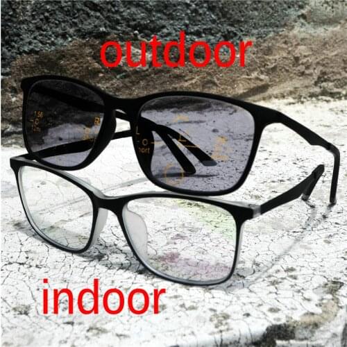 Fashion Square frame progressive multifocal photochromic reading glasses for both men and women diopter reading glasses NX