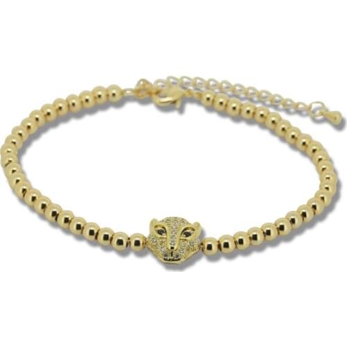 1pc Fashion Anil Arjandas Men Bracelet Paved CZ Leopard Spacer Bracelet Charm Men Bracelet Jewelry A-0158