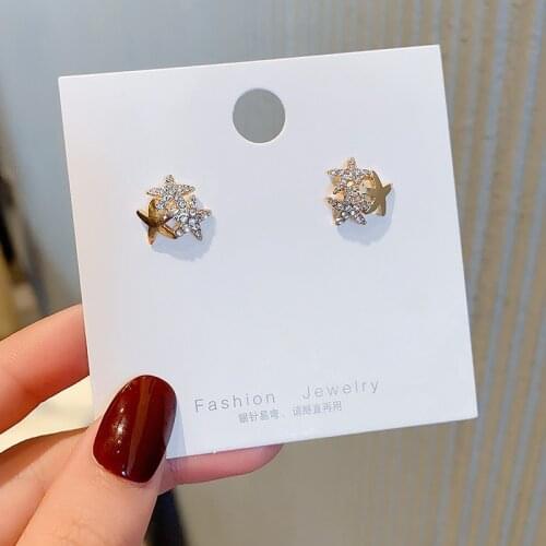 Silver Needle Light Luxury XINGX Earrings High-end New Micro Inlaid French Socialite Sherbet Style Earrings