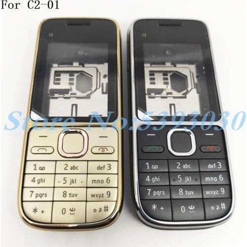 Original New For Nokia C2-01 Housing Cover Door Frame + Battery Back Cover + Keypad + Logo Replacement Parts