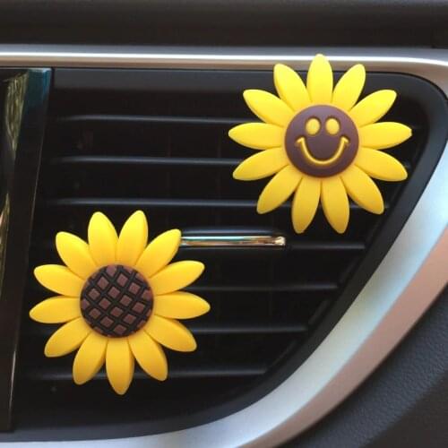 Sunflower Air Freshener Cute Car Perfume Vent Clip Car Fragrance Scent Diffuser Auto Interior Decor Car Accessories For Girls