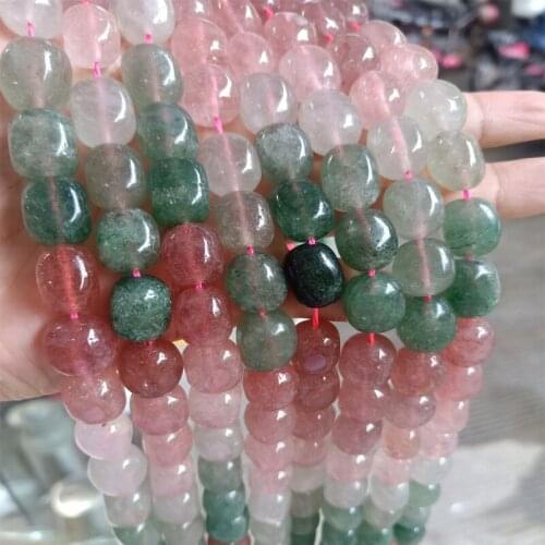 About 12x16mm Genuine Natural Strawberry Quartz Stone Beads For Jewelry Making Loose Red/Green Strawberry Quartz Beads DIY