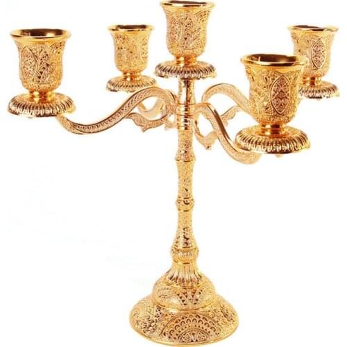 Durable Metal Candlestick 1/3/5-Arm Candle Holder Safe to Use elegant Candlestick Dinner Wedding Party Table Decoration