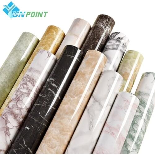 PVC Self-Adhesive Marble Wallpaper Kitchen Tile Stove Waterproof Oilproof Stickers Furniture Desktop Countertop Protective Film