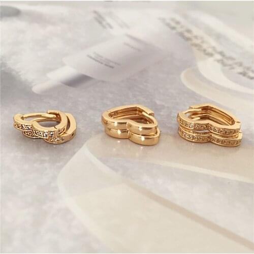 3 Pairs Trendy Simple Gold Color Brass Hoop Earrings Small Big Circle Hoops Huggie Chunky Statement Earrings Punk Metal Jewelry
