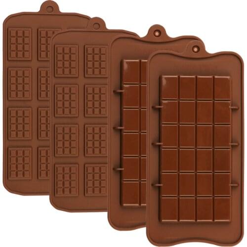 Silicone Chocolate Mold Square Chocolate Fondant Patisserie Candy Sugar Moulds Cake Decorating Tools Kitchen Baking Accessories