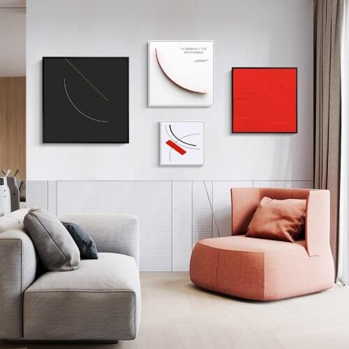 Nordic Black White Abstract Geometrical line Canvas Painting Prints Posters Minimalist Pictures for Living Room Morden Decor