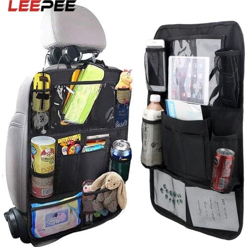 LEEPEE Car Back Seat Pouch Car Organizer Protector Hanging Storage Bag Car Auto Phone Pocket For Kids Anti Kick Bag Car-styling