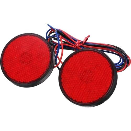 2PCS 24LED Multipurpose Motorcycle Round Reflector Red Tail Turn Signal Light For 3rd Brake Lamp Moto Decoration