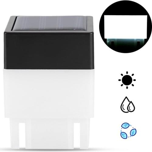 Solar Powered LED Square White Light for Garden Fence Courtyard Outdoor Decoration