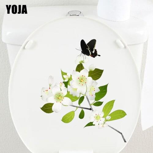 YOJA 18.9X22.4CM Creative Butterfly Wall Sticker Toilet Decal Living Room Home Decor T3-1245