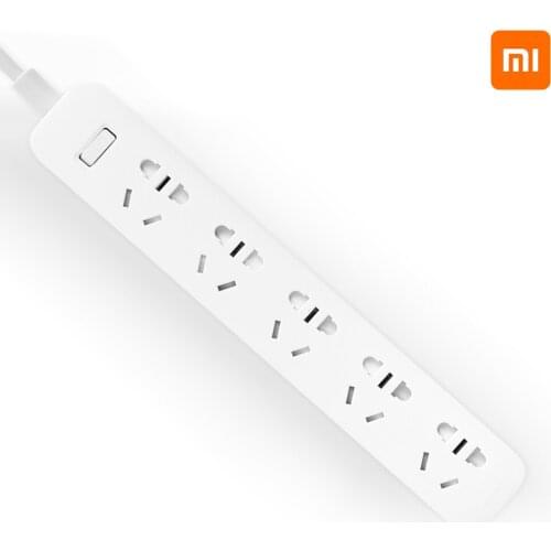 Xiaomi Power Strip with Grounded Surge Protector with 5 Outlets Ports with Flat Plug PowerPort Strip With Extension Cord 220V