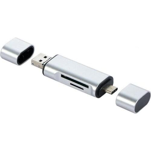 5-In-1 Mobile Phone Adapter Type C / Usb / Micro-Usb Sd Tf Memory Card Reader With Usb Female Interface Computer Supplies